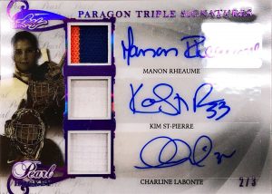 Paragon Triple Signatures Manon Rheaume, Kim St-Pierre, Charline Labonte