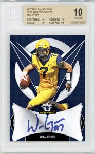 Base Auto Navy Blue Will Grier