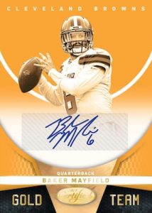 Gold Team Mirror Signature Gold Etch Baker Mayfield MOCK UP