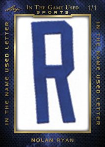 In the Name Used Letter Relics Nolan Ryan MOCK UP