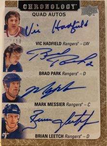 Quad Autos Vic Hadfield, Brad Park, Mark Messier, Brian Leetch
