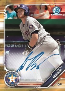 Bowman Chrome Prospects Auto Gold Refractor Seth Beer MOCK UP