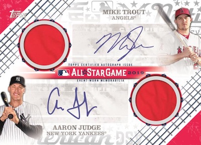 All-Star Stiches Dual Auto Relic Mike Trout, Aaron Judge