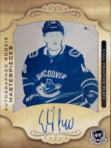 Auto Rookie Plates - Trilogy Uncommon Elias Pettersson Cyan