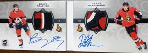 Dual Auto Rookie Patch Booklet Brady Tkachuk, Drake Batherson