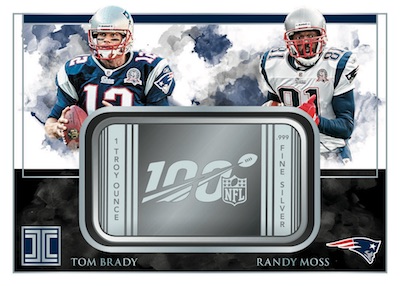 Silver NFL 100 Duals Tom Brady, Randy Moss MOCK UP