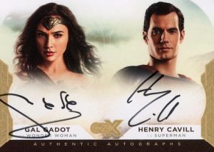 Dual Auto Gal Gadot as Wonder Woman, Henry Cavill as Superman