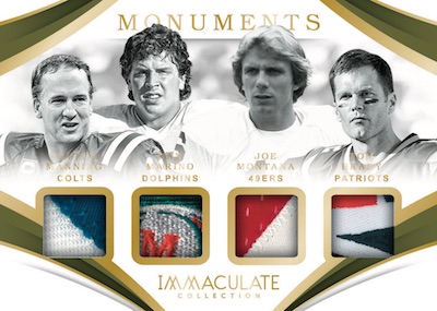 Immaculate Monuments Relics Dan Marino, Joe Montana, Peyton Manning, Tom Brady MOCK UP