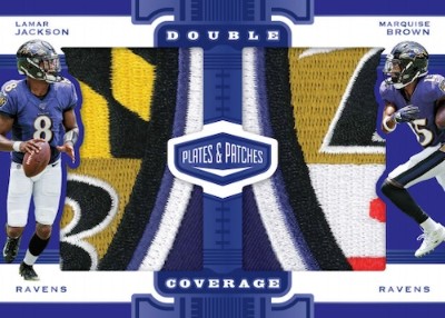 Double Coverage Relics Lamar Jackson, Marquise Brown MOCK UP