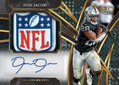 Jumbo Rookie Signature Swatches NFL Shield Tag Josh Jacobs MOCK UP