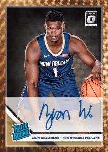 Rated Rookie Signatures Gold Vinyl Zion Williamson MOCK UP