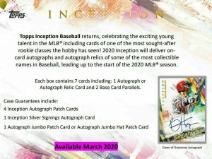 2020 Topps Inception Baseball