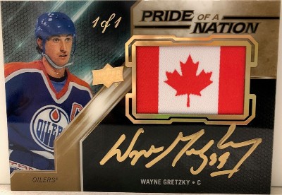 UD Black Pride of a Nation Auto Manufactured Patch Spectrum Wayne Gretzky