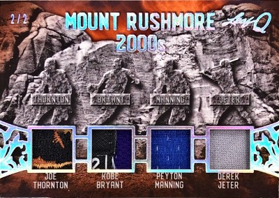 Q Mount Rushmore Relics Joe Thornton, Kobe Bryant, Peyton Manning, Derek Jeter