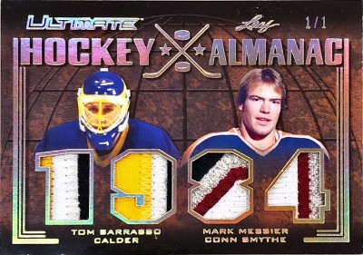 Ultimate Hockey Almanac Relics Tom Barrasso, Mark Messier
