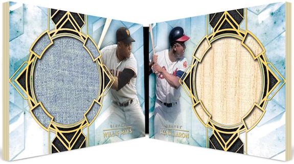 Dual Player Dual Relic Book Willie Mays, Hank Aaron MOCK UP