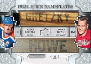 Dual Stick Nameplates Wayne Gretzky, Gordie Howe