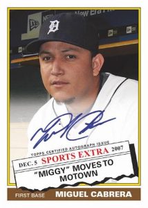 1976 Topps Traded Autographs Miguel Cabrera