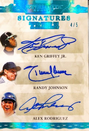 Superlative Signatures 3 Ken Griffey Jr, Randy Johnson, Alex Rodriguez