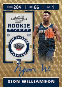 Rookie Ticket Auto Gold Vinyl Zion Williamson MOCK UP