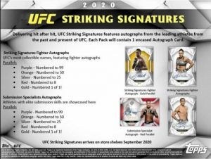 2020 Topps UFC Striking Signatures