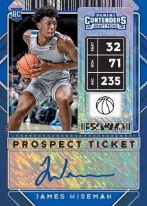 Prospect Ticket Premium Edition RPS Auto Blue Shimmer James Wiseman MOCK UP