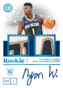 Rookie Jersey Auto Dual Platinum Zion Williamson MOCK UP