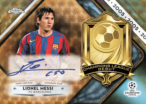 Champions League Debut Auto Lionel Messi Checklistcenter Com