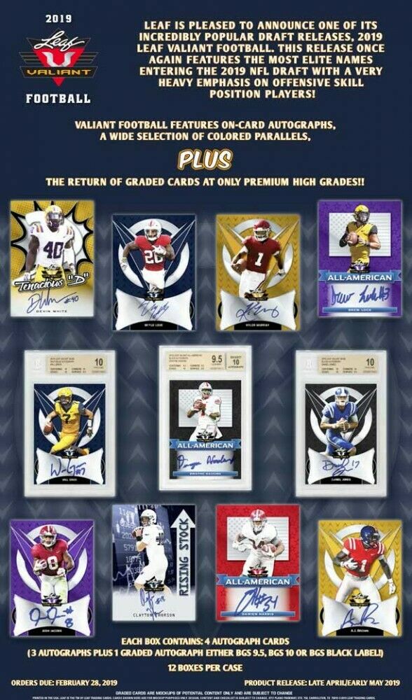 2019 Leaf Valiant Football