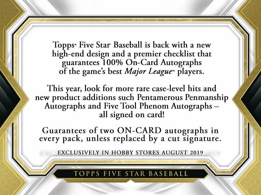 2019 Topps Five Star Baseball
