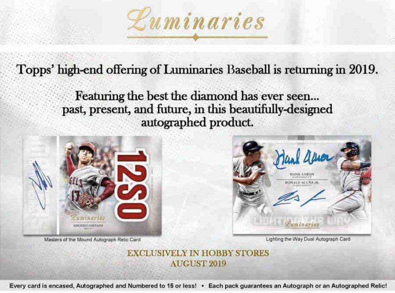 2019 Topps Luminaries Baseball