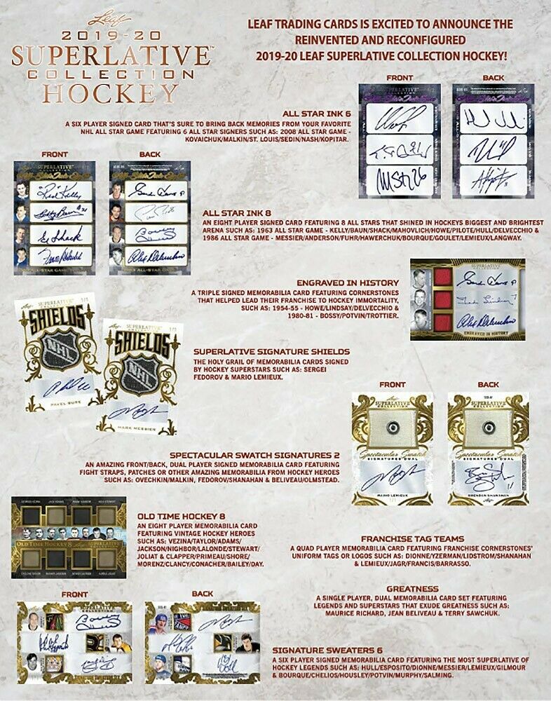 2019-20 Leaf Superlative Hockey