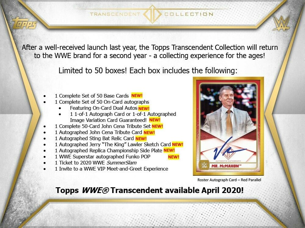 2020 Topps Transcendent Collection WWE