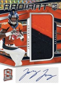 Radiant Rookie Patch Signatures Neon Orange Jerry Jeudy MOCK UP