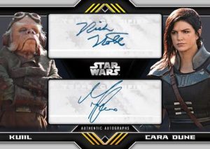 Dual Autographs Nick Nolte voice of Kuiil & Gina Carano as Cara Dune MOCK UP Dual Autographs Nick Nolte voice of Kuiil & Gina Carano as Cara Dune MOCK UP