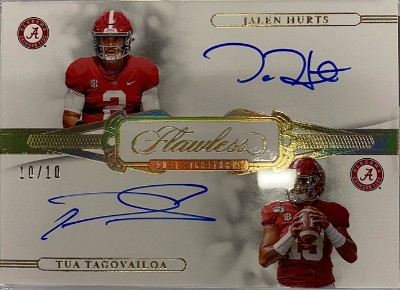 Flawless Dual Signatures Gold Jalen Hurts, Tua Tagovailoa