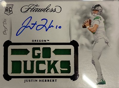 Flawless Rookie Team Slogan Signatures Die-Cuts Black Justin Herbert