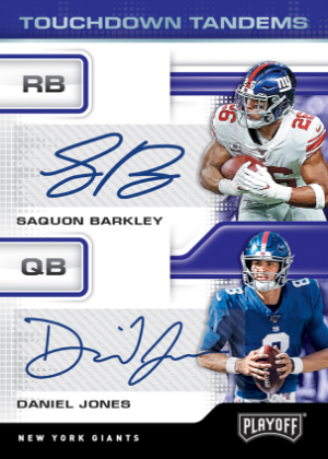 Touchdown Tandems Auto Saquon Barkely, Daniel Jones MOCK UP Touchdown Tandems Auto Saquon Barkely, Daniel Jones MOCK UP