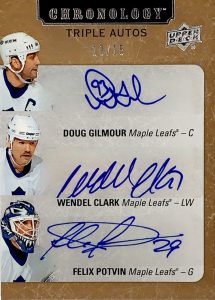 Triple Auto Doug Gilmour, Wendell Clark, Felix Potvin