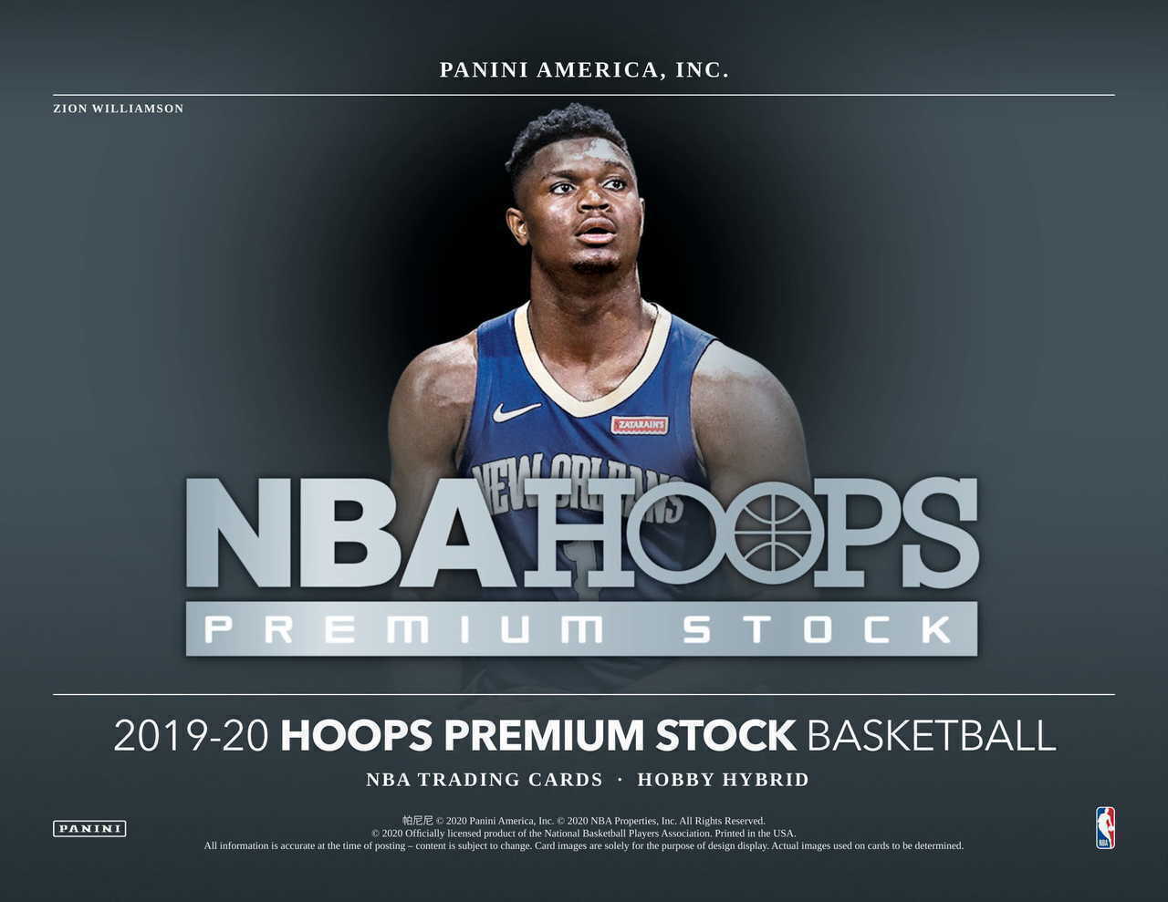 2019-20 NBA Hoops Premium Stock - Basketball Card Checklist