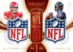 Immaculate Dual NFL Shield Patrick Mahomes II, Lamar Jackson MOCK UP Immaculate Dual NFL Shield Patrick Mahomes II, Lamar Jackson MOCK UP