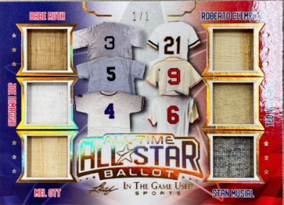 All-Time All-Star Ballot Gold Babe Ruth, Joe DiMaggio, Mel Ott, Roberto Clemente, Ted Williams, Stan Musial