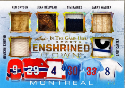 Enshrined Town Relics Gold Maurice Richard, Ken Dryden, Jean Beliveau, Tim Raines, Larry Walker, Gary Carter