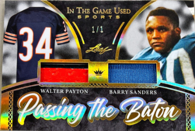 Passing the Baton Relics Gold Walter Payton, Barry Sanders