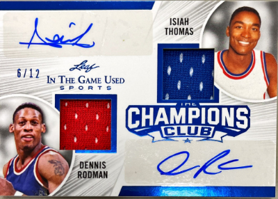 The Champions Dual Auto Blue Isiah Thomas, Dennis Rodman