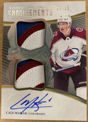 Emblems of Endorsement Rookie Auto Cal Makar Emblems of Endorsement Rookie Auto Cal Makar