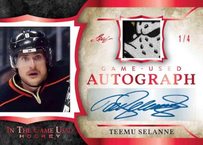 In the Game Used Auto Red Teemu Selanne MOCK UP In the Game Used Auto Red Teemu Selanne MOCK UP
