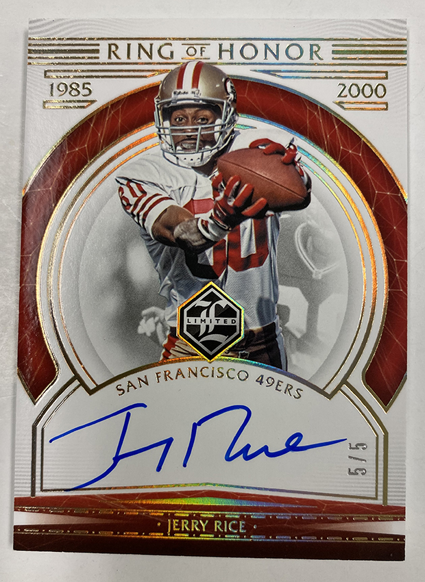 Ring of Honor Auto Gold Spotlight Jerry Rice - Checklistcenter.com