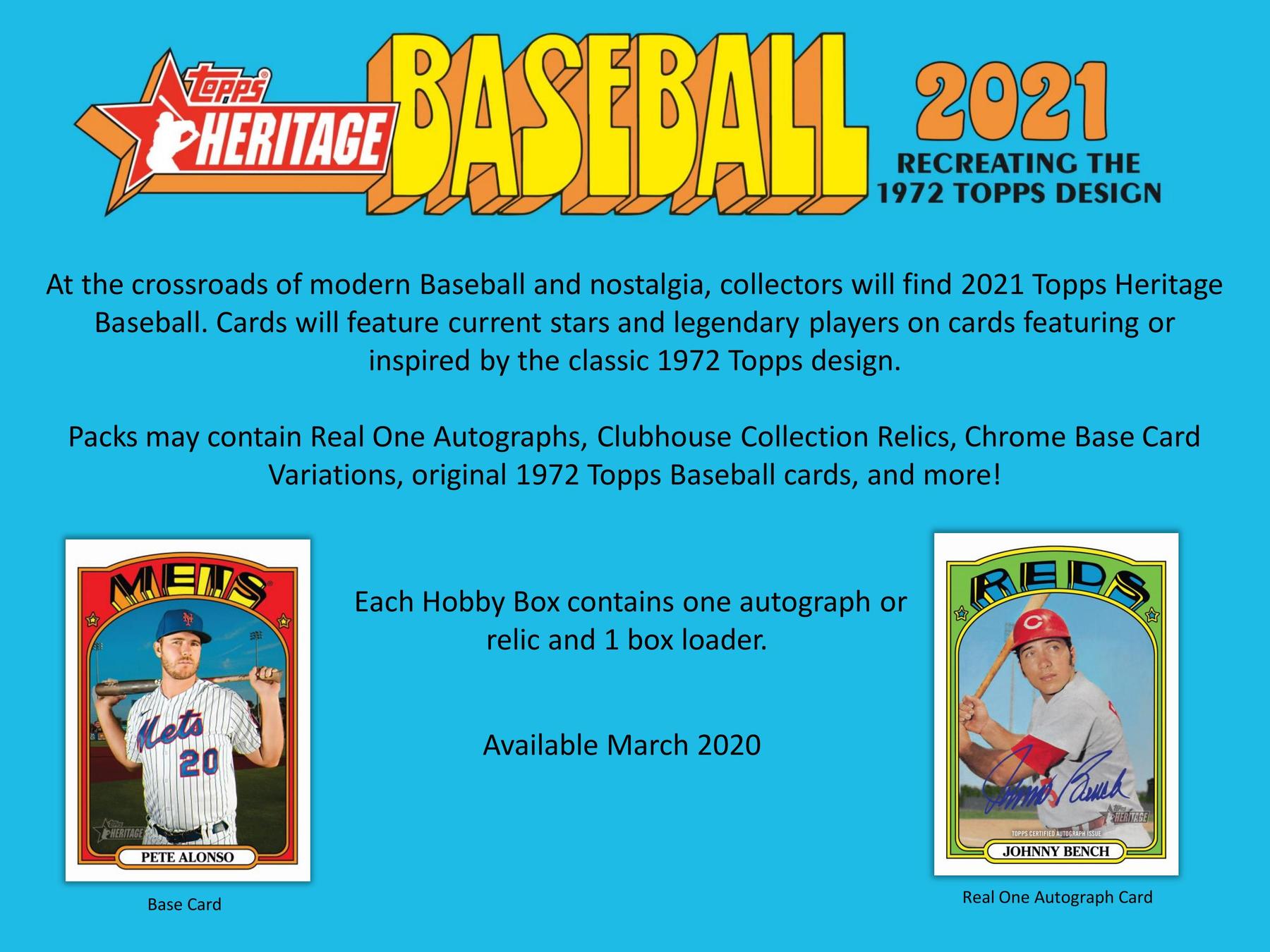 2021 Topps Heritage Baseball Card Checklist