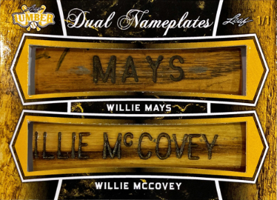 Dual Nameplate Relics Willie Mays, Willie McCovey Dual Nameplate Relics Willie Mays, Willie McCovey